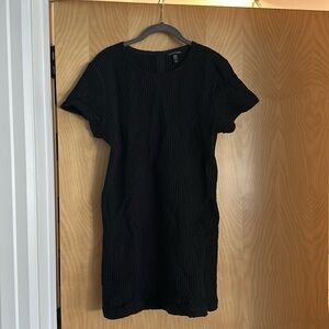 Eileen Fisher Black Honeycomb Shift Dress Medium